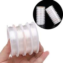 Ahknormailcui 1 Roll/10 Rolls Transparent Elastic Beading Cord, Suitable For Beaded Bracelets/Necklaces/Handmade, 0.4mm-1.0mm Crystal Elastic Rope, DIY Jewelry Making - Clear - View 1