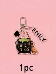 Custom Halloween Keychain, Spooky Bag Charms, Personalized Name Key Chain, Customized Pumpkin Ghost Keychains, Customizable Name Halloween Gift - Style B - View 21