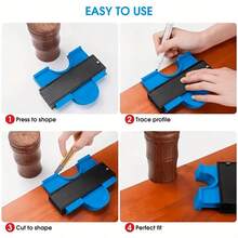 1pc 10-Inch Lockable Contour Gauge, Durable ABS Plastic Shape Duplicator Tool, Precise Inch And Centimeter Scale Profile Copy Ruler, Practical Asymmetrical Shape Measurement Template For Woodworking, Tile, Flooring DIY Construction, Free Marker Pen - Durable Version - View 3
