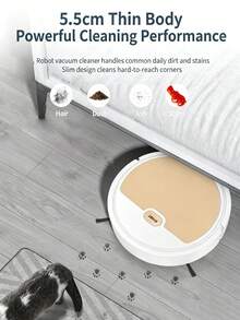 Compact Robot Vacuum Cleaner For Sweeping And Mopping Floors USB Rechargeable Mini Cleaner Sweeping Robot Multifunctional Smart Cleaning Machine For Hard Floors Pet Hair - Black Gold - View 12