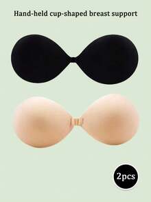 1/2 Pairs 3cm Thick Self-Adhesive Invisible Bra Pads, Backless Invisible Bra, Sticky Palm-Shaped Bra, Breast Enhancement Bra, Suitable For Various Occasions - Multicolor - View 12