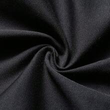 مريلة قطنية سوداء موحدة اللون، مريلة طبخ متعددة الوظائف مناسبة للرجال والنساء، مثالية للطبخ والشواء- - الأسود - مشاهدة 6