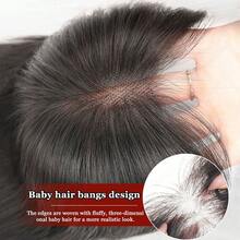 12Inch Clip‑In Synthetic Hair Topper For Women, Invisible Arc Top Hair Piece, Straight Wig Piece For Thinning Hair, Add Volume, Cover Grey Hair, Breathable Borderless Net Base - Multicolor - View 9