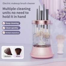 Automatic Makeup Brush Cleaner, Electric Powered, Multi-Size Makeup Brush Washing Machine, Transparent Water Tank Brush Cleaner, Fast Cleaning Makeup Brush Machine - Multicolor - View 4