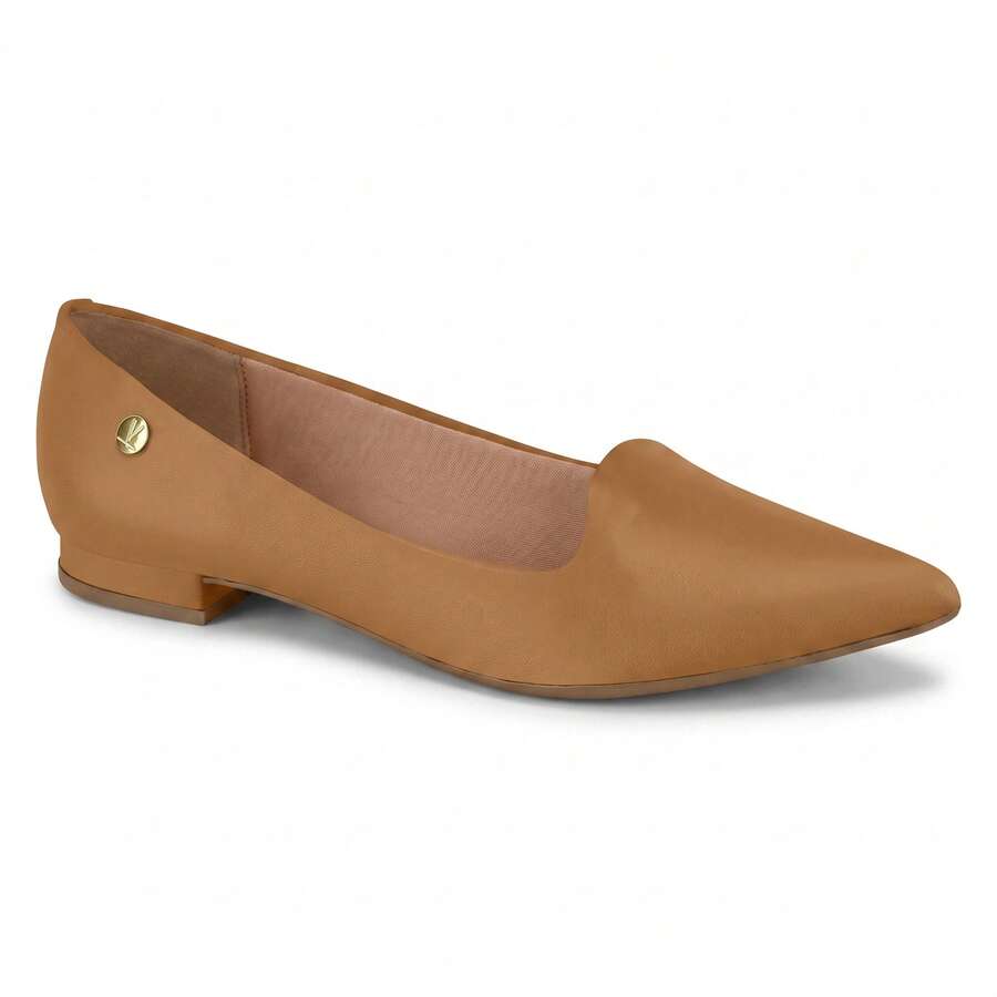 Vizzano Women's Flat Shoes, Low Block Heel, Pointed Toe, Comfortable, Original - Camel - View 1