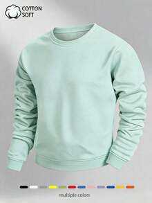 Impala Sudadera para Hombre,  Cuello Redondo, Tejido Transpirable, Ideal para Uso Diario, Deportes Ligeros y Tiempo Libre - Verde - Ver 6