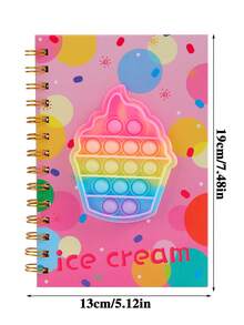 1pc Cartoon Student Spiral Notebook, 80 Pages, Unicorn Pattern, Stress Relief Memo, Back To School Gift - Multicolor - View 12