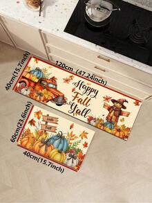 1/2pcs Thanksgiving Multi-Color Pumpkin Pattern, Vintage Diatomaceous Earth Mat, Super Absorbent, Non-Slip, Perfect For Bathroom, Kitchen And Dining Room, Quick Dry, Machine Washable, Perfect Gift For Home Decor And Bathroom Mat. - Multicolor - View 17