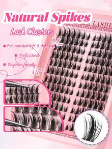 Himirell 168pcs C Curl Cat Eye Fox Eye Cluster Single Lash Extensions - Black - View 2