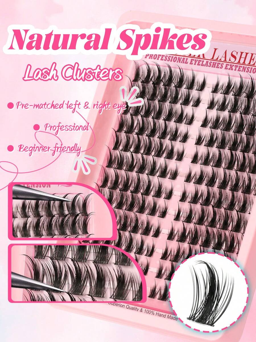 Himirell 168pcs C Curl Cat Eye Fox Eye Cluster Single Lash Extensions