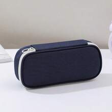1pc Premium Minimalist Large Capacity Pencil Case, Solid Color Stationery Box, Back To School - A - View 8