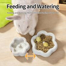 ITANDME Pumice Flower-Shaped Small Pet Food Bowl, Naturally Textured Surface, Multi-Purpose Cage Accessory Suitable For Guinea Pigs, Rabbits, And Other Small Pets And Small Birds - View 6