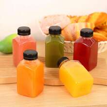 Botol Plastik Kecil dengan Tutup Ulir, Cocok untuk Cairan, Jus, Minuman Kesehatan - Botol Konsentrat Jus Jahe - Botol Mini Transparan yang Dapat Digunakan Kembali/Anti Bocor/Dapat Dibekukan, Wadah Plastik 2oz dengan Tutup - Hitam - View 4