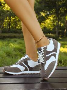 Women Casual Sneakers, Lace Up Walking Shoes - White - View 5