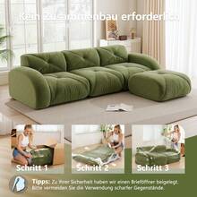 3 Seat Green Modular Sofa - L Shape Sofa - Green 3 Seat - 查看 6
