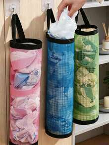 1pc Plastic Bag Dispenser, Wall-Mounted Storage Rack, Suitable For Home, Kitchen, Summer Beach Party, Camping, Room Decor, Kitchen Accessories, Home Decor, Bathroom Decor, Kitchen Essentials, Kitchen Storage And Organization, School Essentials - One Size Fits All - View 1
