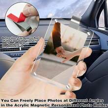 New Universal Acrylic Magnetic Photo Clip Accessories, Refrigerator Magnetic Stickers, Transparent Magnetic Instant Camera Photo Frame, Car Rearview Mirror Photo Clip, Personalized DIY Car Decoration Photo Frame, Couple Gift, Pet And Family Memorial Photo Frame, Holiday Gift, Multiple Sizes Available - Rectangle - View 7