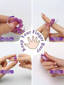 Adjustable Sensory Bead Toys, Multiple Colors Available, Suitable For Adults, Sensory Toys, Finger Toys Rings, Creative Magnetic Toys, Office Focus And Relaxation Rings - Multicolor - View 7