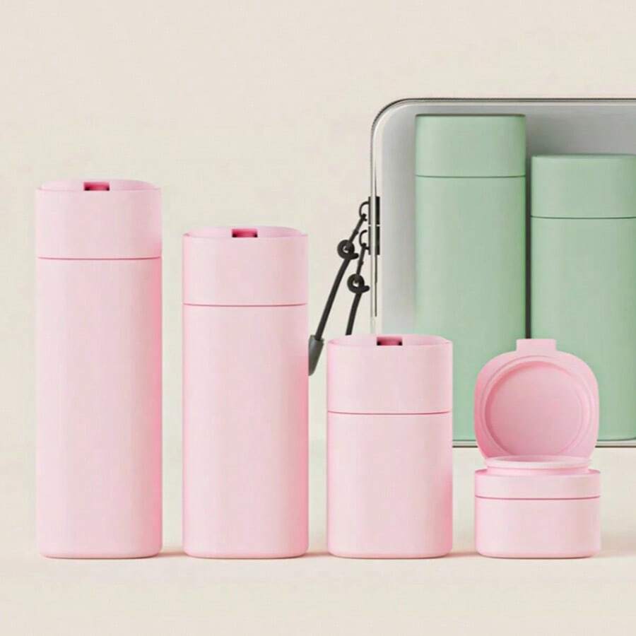 5Pcs Multiple Colors Hydrating Makeup Dispensing Bottles Portable Lotions Shampoos Traveling Refillable Squeezed Empty Bottles - Multicolor - View 1