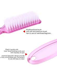 5/1pc Nail Cleaning Brush, Long Handle Multi-Function Brush, (Slight Color Difference Does Not Affect Use) - Multicolor - View 7