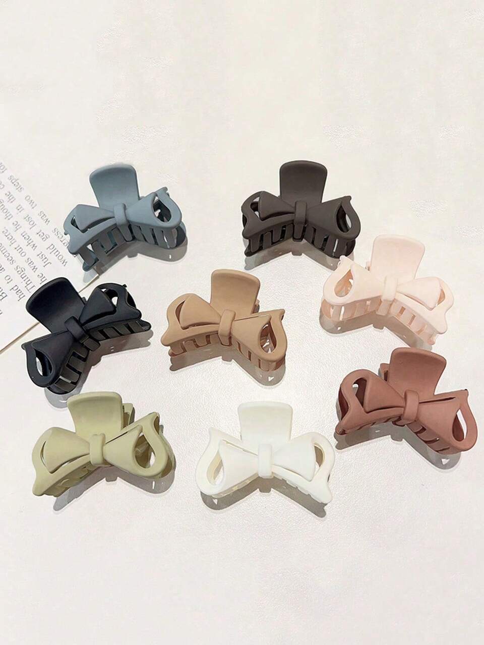 4/5/6/8pcs Minimalist Small Size Hair Claws With Bow Design Claw Clips Hair Jaw Fall Winter Hair Accessories For Women For Vacation Outfits Woman Summer Beach, Holiday, Travel