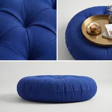 Ultra-Comfortable Round Seating Cushion - 40x40 Cm Fluffy Style - Blue - View 4
