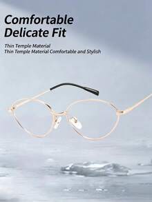 1pc Vintage Exquisite Y2K Cat Eye Women's Non-Prescription Computer Glasses, PC Lens, Anti-Fatigue, Metal Frame, Decorative Casual Eyewear - Multicolor - View 2