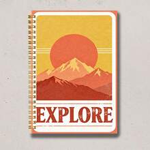 1pc Vintage Sunset A5 Lined Notebook, Back To School Supplies, Suitable For Daily Study Records, Student Learning Notes, Campus Essential, Notebook - A5 lined - View 4