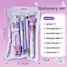 1 Set New Dreamy Butterfly Stationery Set, Multi-Functional Learning Supplies, Student Class Reward Gift Prize - Multicolor - View 4