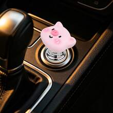 Indoor Decor Accessory, Elegant Flower-Shaped Button, Car Key Protective Cover, Cute Design, Car Engine Start/Stop Control Lever Protective Cover, Universal One-Touch Ignition Start Cover, Protects Nails - Piggy Starter Decoration - View 3