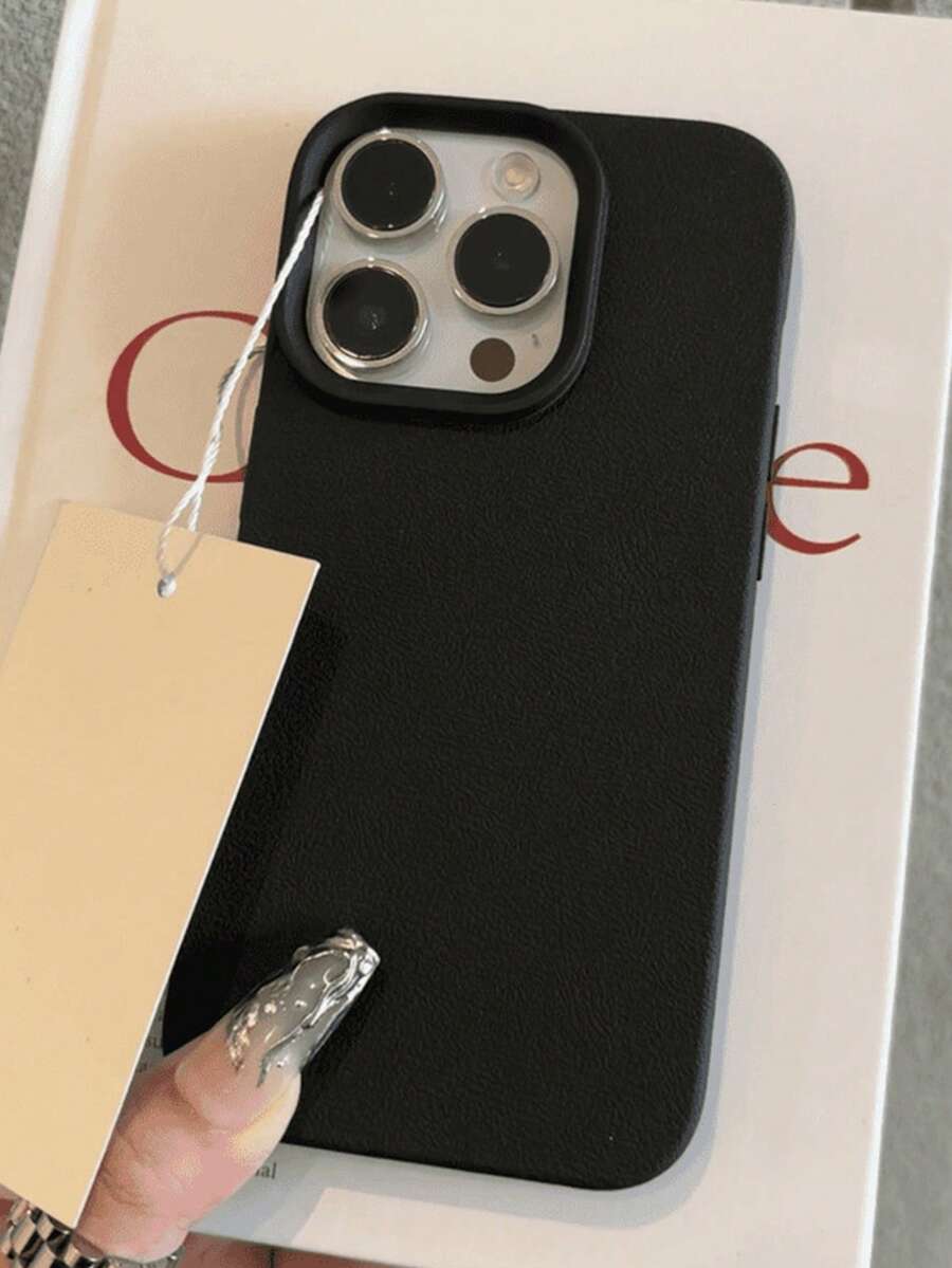 Capa de Telefone de Silicone Líquido TPU Preto Puro - Proteção Macia Anti-Amarelamento, Compatível com Apple 17PROMAX 17PRO 17/16/15/14/13/12/11 - Preto - Visão 1