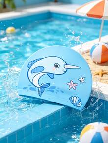 1pc Children's Swimming Cap Summer Outdoor Beach Vacation Cooling Gift, 10+ Cute Cartoon Animal Patterns (Unicorn, Shark, Mermaid, First Day Of School - Multicolor - View 32