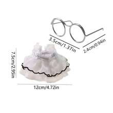 Hamster Princess Dress With Glasses Cute Outfit Set, Fun Golden Hamster Lace Trim Dress Photo Prop - Multicolor - View 2