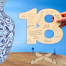Artistic Wooden 18th Birthday Decor, Unisex, With Stand - 18th Birthday Decoration - 18th Birthday Gift For Girls - 18th Birthday Gift For Boys - Ornament - View 4