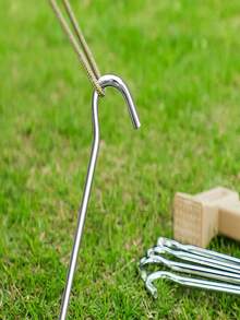 1 Set Heavy Duty Steel Tent Stakes With Stake Puller, Tent Accessories - Multicolor - View 9