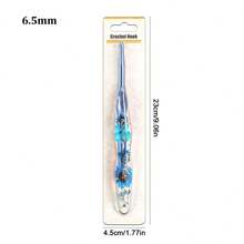 1 cái kim móc len cán cầm công thái học mới, màu mới, đúc hoa khô trong nhựa epoxy trong suốt, dụng cụ thiết yếu cho may vá và đan móc, làm khăn len, chăn và các dự án thủ công DIY - kim móc - Xem 11