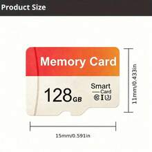 16GB,34GB,128GB,256GB High-Speed Flash Technology Memory Card.U3/C10 Storage TF Card, Suitable For Tablets, Cameras, Phones, Laptops, PCs - Orange and White - View 7