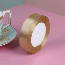 25mm Gold Polyester Ribbon, Luxury Gold, Christmas Holiday Gift Box Packaging Ribbon Wholesale - Gold - View 9
