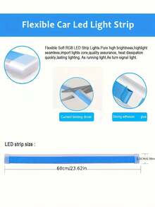 1 Pair Car LED Daytime Running Lights - 12V, Sequential Turn Signal, Compatible, Bright Yellow Flowing Light Design, Enhance Safety And Style - LED - View 4