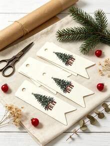 1/50/100pcs Christmas Tree Gift Tags, Merry Christmas Packaging Labels, Holiday Packaging Supplies Paper Tags, Suitable For Christmas Gifts And Decorations - Christmas Tree - High Quality - View 6