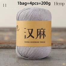 CHARM ELVES 4pcs Short Sleeve Linen Woven Handmade DIY Material Kit, Summer Yarn Crochet Scarf Thread Shawl Sweater Yarn DIY Crochet Scarf Sweater Shawl Short Sleeve - 200g/4pcs - View 21
