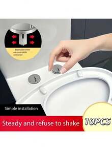 10pcs Toilet Seat Fixing Bolts And Caps | Universal Toilet Seat Accessories, Easy Installation And Removal, Durable Plastic Material Ensures Secure Installation Of Toilet Fasteners - Toilet Replacement Parts - Toilet Seat Accessories - View 8