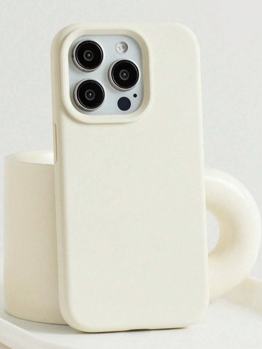 溝槽按鈕高品質液態矽膠手機殼,相容 iPhone 17 16 15 14 13 12 11 Pro Max,柔軟蠟感橡皮擦觸感,親膚舒適 - 古董白 - 查看 1
