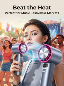 REMAX Semiconductor Cooling Digital Display Turbo Boost Handheld High-Speed Fan RS-SF12 - Handheld - View 3
