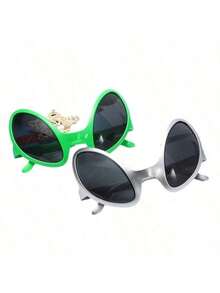 1pc Alien Glasses Funny Party Glasses Holiday Ball Alien Costume Party Supplies Funny Random Color - Multicolor - View 2