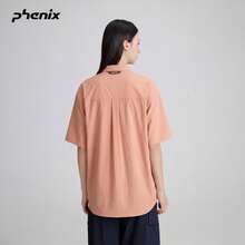 Phenix Phoenix Stand Collar Four-Button Design Summer Short Sleeve Outdoor Casual Shirt - Jam Orange - View 3