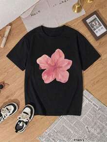 3 piezas Camiseta femenina de manga corta con cuello redondo, tejido ligero y cómodo, corte versátil ideal para uso diario, salidas y combinaciones sencillas en temporada cálida - Multicolor - Ver 2
