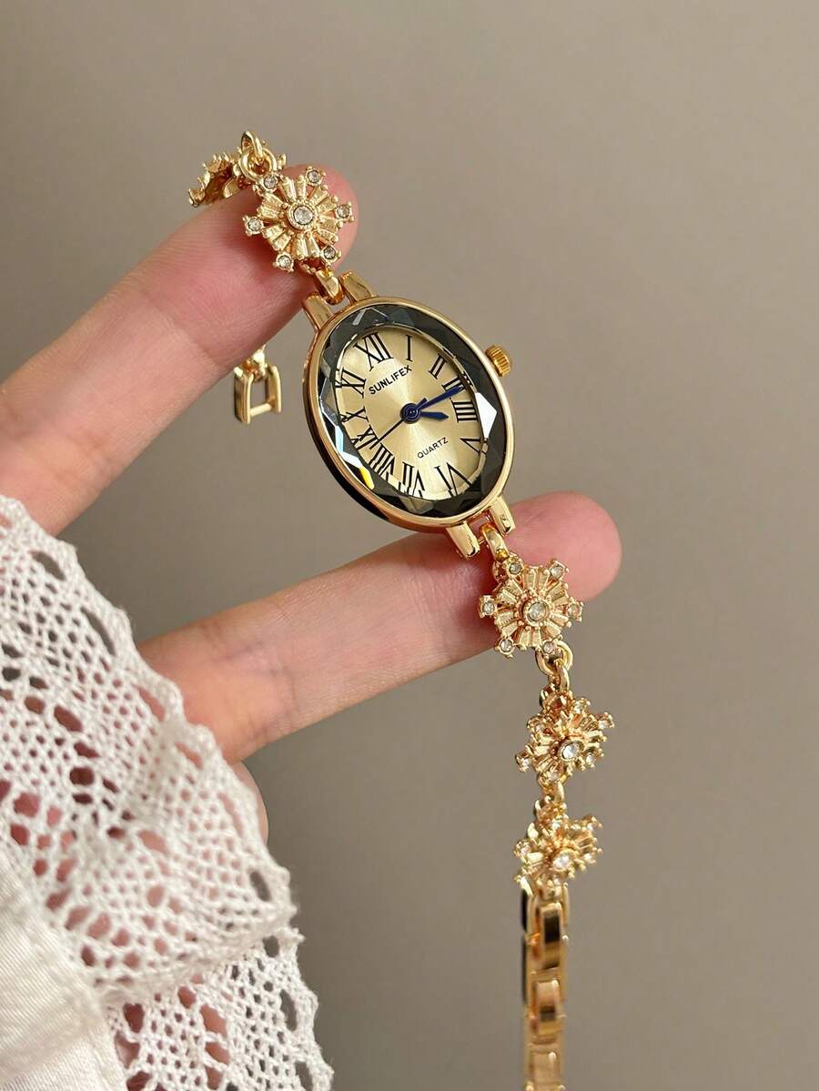 1件女款石英手錶 珠飾風格 時尚精緻 氣質百搭 適合日常搭配 生日/畢業禮物 休閒聚會 - 金色 - 查看 1