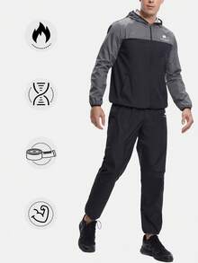 HOTSUIT 男士桑拿服，跑步训练运动服，带拉链，新年礼物。 - 深灰色 - 查看 7