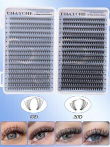 544/640 Clusters Fluffy Individual False Lashes, 10D‑80D Large‑Capacity Multi‑Spec Cluster Lashes. Multiple Styles For Natural & Dense Looks. Waterproof Lash Kit Comes With Matching Tools To Create Exquisite Makeup Effects. - Multicolor - View 8